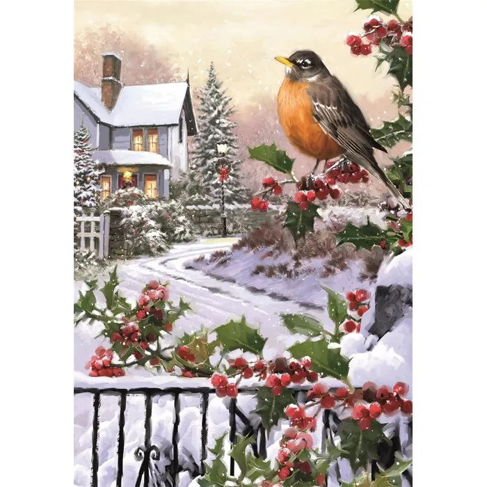 Clementoni Puzzle 1000 pièces - Robin and Holly Bushes Clementoni Puzzle 1000 pièces - Robin and Holly Bushes