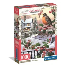 Clementoni Puzzle 1000 pièces - Robin and Holly Bushes