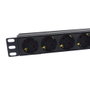 Phasak Regleta 8 Prises avec Interrupteur 2m Noir - SFO C14 Pour Rack 1U