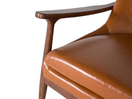 GINER Y COLOMER Sillón moderne en bois et PU marron