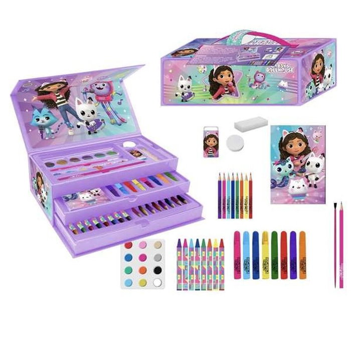 Cerdá Mallette de Papeterie pour Coloriage La Maison de Poupées de Gabby, Lilas