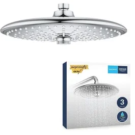 GROHE Douche de tête douche Vitalio Joy 260, 3 jets (Rain, SmartRain, Jet), 260 mm, chromée, raccords filetés 1/2", économie d'eau avec technologie DreamSpray®