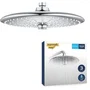 GROHE Douche de tête douche Vitalio Joy 260, 3 jets (Rain, SmartRain, Jet), 260 mm, chromée, raccords filetés 1/2", économie d'eau avec technologie DreamSpray®