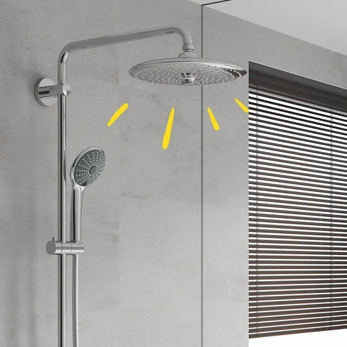 GROHE Douche de tête douche Vitalio Joy 260, 3 jets (Rain, SmartRain, Jet), 260 mm, chromée, raccords filetés 1/2", économie d'eau avec technologie DreamSpray®