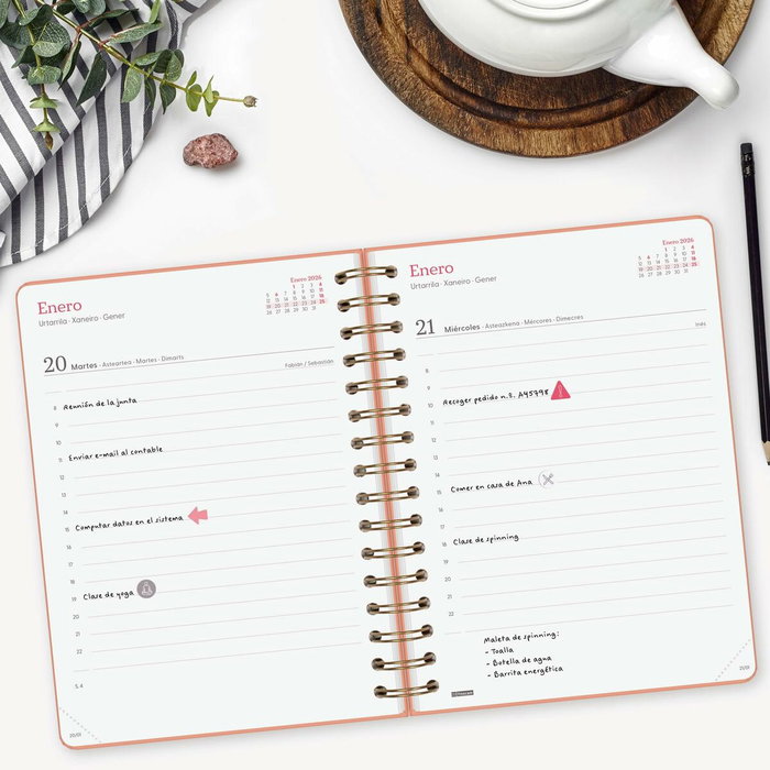 Agenda Finocam Alma Corail A5 15,5 x 21,2 cm 2026