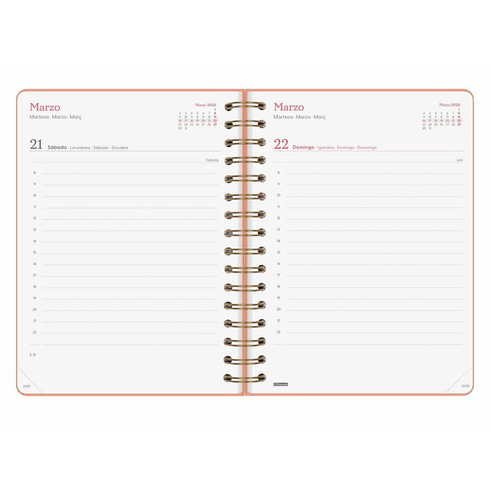Agenda Finocam Alma Corail A5 15,5 x 21,2 cm 2026