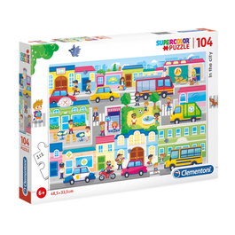Clementoni Puzzle In The City 104 Pièces pour Enfants Garçons à Partir de 6 Ans - Jeu Créatif