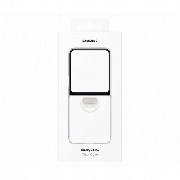 Samsung Coque transparente protectrice avec anneau de maintien pour téléphone Galaxy Z Flip6 et Z Flip7 FE