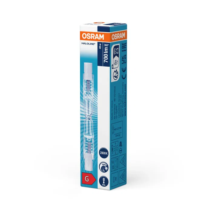 Ledvance/Osram - Lampe halogène R7s, 48 W, 700 lm, 2800 K, dimmable, connexion directe au réseau électrique