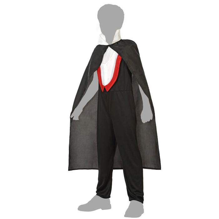 Déguisement Enfant Vampire Halloween Noir Garçon 7-9 Ans Costume avec Cape et T-shirt