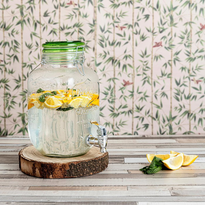 Quid Dispensador de Bebidas Viba 4 L, Verre, Multicolore Relief, Écologique