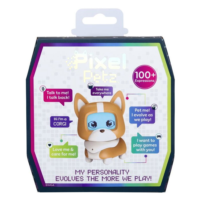 MGA Mascotte interactive Pixel Petz surtie - Peluche électronique parlante qui réagit à la voix et au toucher, 100+ réactions pour enfant dès 4 ans