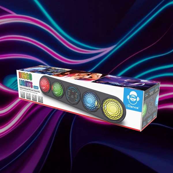 iDance Projecteur Disco avec Balle Tournante - Noir - 9x10.5x41 cm - Fonctionne sur Pile Li-ion 3.7V Incluse