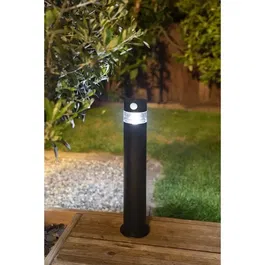 Galix G4585C Borne Solaire Détecteur de Présence Inox 150 Lumens Hauteur 50 cm pour Allées et Espaces Extérieurs
