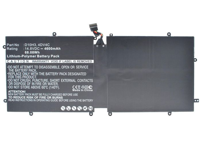 CoreParts Batterie pour Dell, 68,08 Wh, 14,8 V, 4600 mAh, Noir CoreParts Batterie pour Dell, 68,08 Wh, 14,8 V, 4600 mAh, Noir
