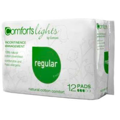 COTTONS Serviettes régulières pour incontinence 100% coton, 12 unités COTTONS Serviettes régulières pour incontinence 100% coton, 12 unités