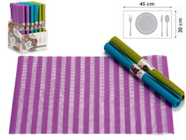 Kinvara Set de 6 Salvamantels 45x30 cm Rayas Multicolores PVC et Polyester (Set de 72)