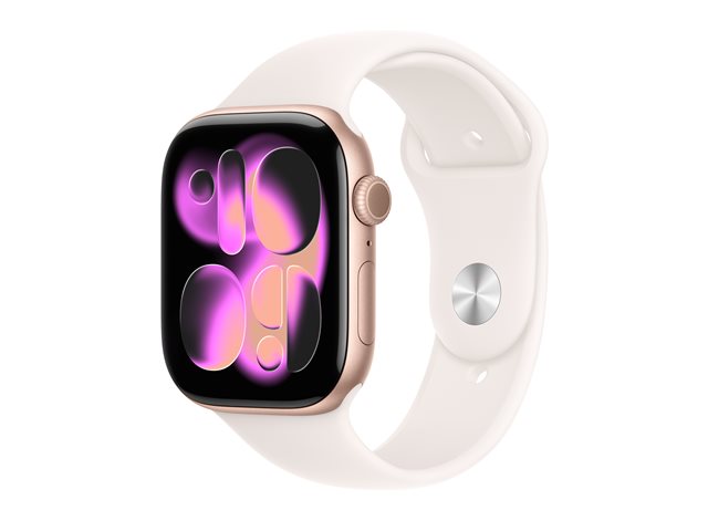 Apple Watch Series 11 (GPS) 46 mm Aluminium Or Rose Corne Sport Rose Taille S/M - Montre Connectée