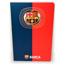 Mocilab - Cahier FC Barcelona A5 avec escudo en 3D officiel - Carnet à pages blanches 120 pages - Cuaderno A5 F.C. Barcelona