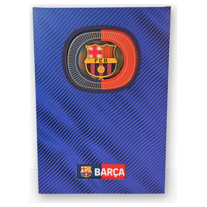Mocilab - Cahier FC Barcelona A5 avec escudo en 3D officiel - Carnet à pages blanches 120 pages - Cuaderno A5 F.C. Barcelona