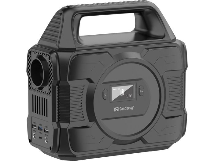 Sandberg Power Station AC 300 - Station d'énergie portable 300W avec prise secteur 230V, batterie haute capacité pour téléphone, tablette, ordinateur portable, camping, secours Sandberg Power Station AC 300 - Station d'énergie portable 300W avec prise secteur 230V, batterie haute capacité pour téléphone, tablette, ordinateur portable, camping, secours