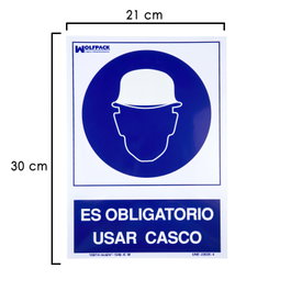 WOLFPACK LINEA PROFESIONAL Panneau port du casque obligatoire 30x21 cm