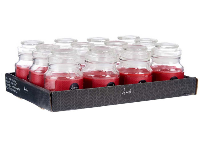 ACORDE Bougie avec couvercle en verre Fruits rouges
