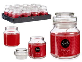 ACORDE Bougie avec couvercle en verre Fruits rouges