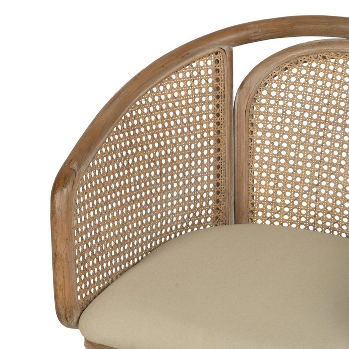 BigBuy Home Chaise de Salle à Manger Beige Naturel en Bois d'hévéa