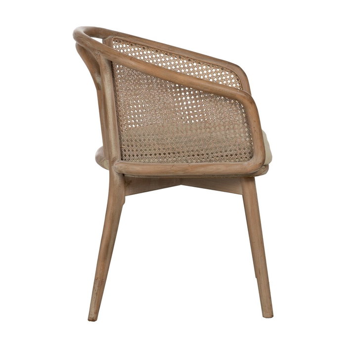 BigBuy Home Chaise de Salle à Manger Beige Naturel en Bois d'hévéa
