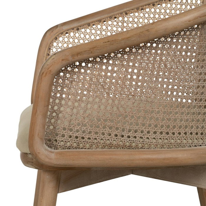 BigBuy Home Chaise de Salle à Manger Beige Naturel en Bois d'hévéa