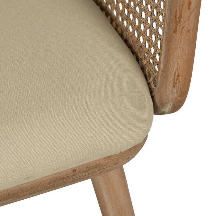 BigBuy Home Chaise de Salle à Manger Beige Naturel en Bois d'hévéa