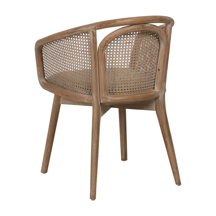 BigBuy Home Chaise de Salle à Manger Beige Naturel en Bois d'hévéa