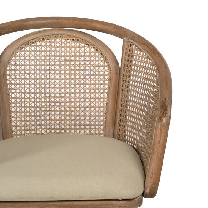 BigBuy Home Chaise de Salle à Manger Beige Naturel en Bois d'hévéa