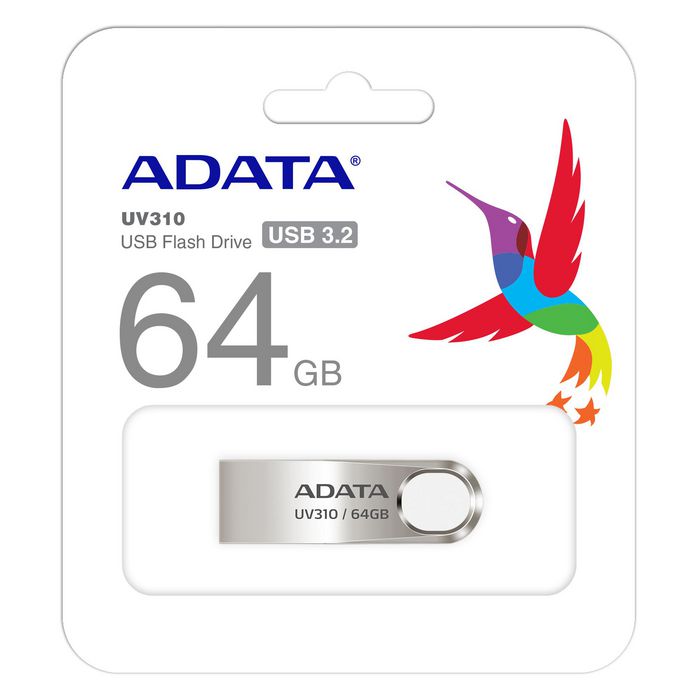 ADATA UV210 Clé USB 64GB Métal, Interface USB 2.0, Sans Cap, Monture pour Dragonne, Design Robuste en Alliage de Zinc ADATA UV210 Clé USB 64GB Métal, Interface USB 2.0, Sans Cap, Monture pour Dragonne, Design Robuste en Alliage de Zinc