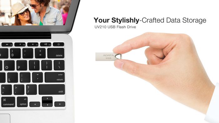 ADATA UV210 Clé USB 64GB Métal, Interface USB 2.0, Sans Cap, Monture pour Dragonne, Design Robuste en Alliage de Zinc ADATA UV210 Clé USB 64GB Métal, Interface USB 2.0, Sans Cap, Monture pour Dragonne, Design Robuste en Alliage de Zinc