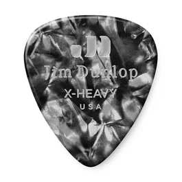 DUNLOP Pack de 72 médiators Genuine Celluloid Classic noir perlé - X Heavy