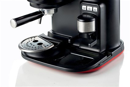Ariete 1318/00 Cafetière espresso moderne avec moulin intégré rouge - 1080W - 0.8L - Portafiltre aluminium