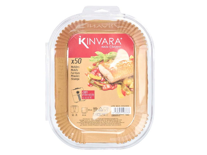 Kinvara Set de 50 Moules en Papier pour Friteuse à Air Rectangulaire 22x30x14 cm (Set de 24) Kinvara Set de 50 Moules en Papier pour Friteuse à Air Rectangulaire 22x30x14 cm (Set de 24)