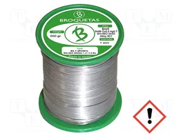 BROQUETAS Fil d'étain sans plomb Sn99Cu0,7Ag0,3 1mm 0,5kg bobine
