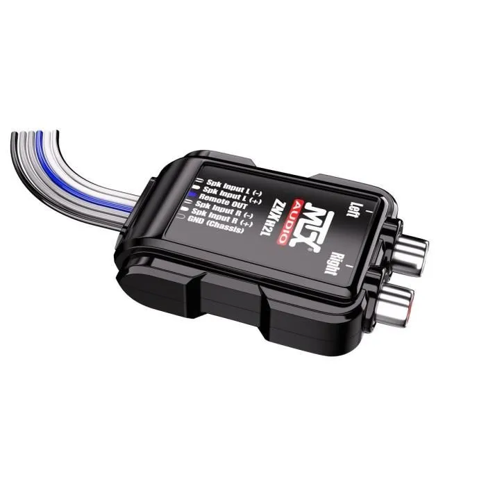 MTX AUDIO - Adaptateur câbles HP vers RCA 8V avec sortie Remote OUT, pour installation audio voiture sans alimentation +12V MTX AUDIO - Adaptateur câbles HP vers RCA 8V avec sortie Remote OUT, pour installation audio voiture sans alimentation +12V