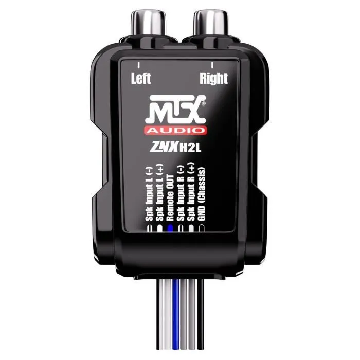 MTX AUDIO - Adaptateur câbles HP vers RCA 8V avec sortie Remote OUT, pour installation audio voiture sans alimentation +12V MTX AUDIO - Adaptateur câbles HP vers RCA 8V avec sortie Remote OUT, pour installation audio voiture sans alimentation +12V