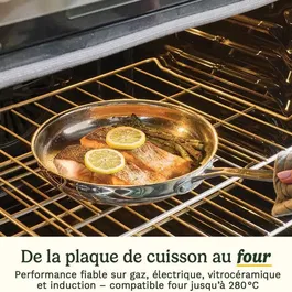Cuisinart Batterie de cuisine 77-11G en acier inoxydable, 11 pièces, compatibles tous feux dont induction et four, avec base encapsulée en aluminium pour chauffe uniforme
