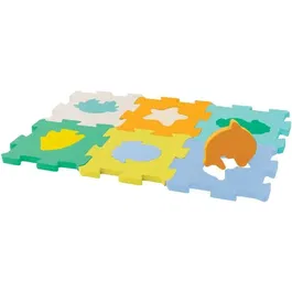 Infantino 313101 Mini Tapis Puzzle en Mousse à Haute Densité pour Bébé - 6 Faces Colorées et Texturées - Cube ou Tapis 50 x 33 cm - Dès la Naissance - Lavable