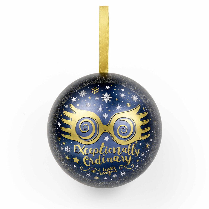 THE CARAT SHOP - Collier pendentif Lunettes de Luna Lovegood avec boule de Noël Harry Potter - 40 cm ajustable - Alliage de zinc THE CARAT SHOP - Collier pendentif Lunettes de Luna Lovegood avec boule de Noël Harry Potter - 40 cm ajustable - Alliage de zinc