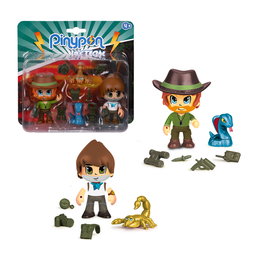 Pinypon Action Wild - Set de 2 Figuras Y Animales avec Serpent et Scorpion - Accessoires Jungle - Jouet Éducatif et Créatif - Recommandé +4 Ans