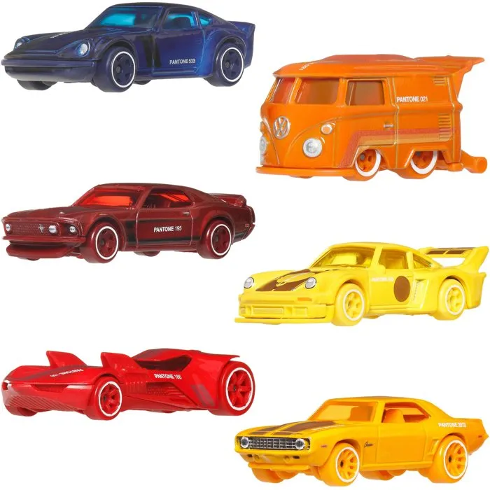 Hot Wheels Coffret de 6 véhicules - Collaboration Pantone JNK94 Hot Wheels Coffret de 6 véhicules - Collaboration Pantone JNK94