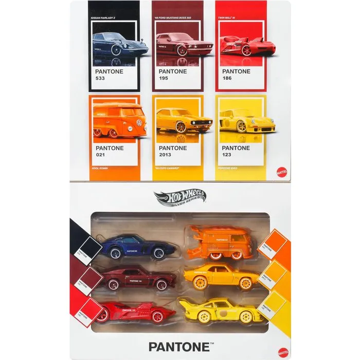 Hot Wheels Coffret de 6 véhicules - Collaboration Pantone JNK94 Hot Wheels Coffret de 6 véhicules - Collaboration Pantone JNK94