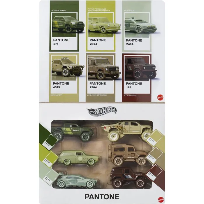 Hot Wheels Coffret de 6 véhicules - Collaboration Pantone JNK94 Hot Wheels Coffret de 6 véhicules - Collaboration Pantone JNK94