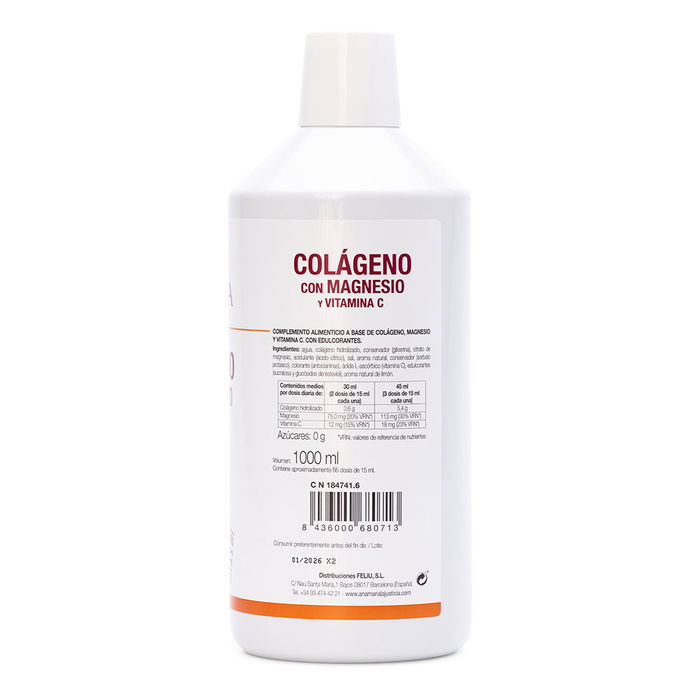 Ana Maria Lajusticia Collagène au Magnésium + Vitamine C saveur Cerise 1000 ml Ana Maria Lajusticia Collagène au Magnésium + Vitamine C saveur Cerise 1000 ml